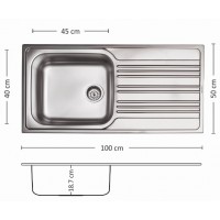 Мивка BOWL BB 100.1 SI