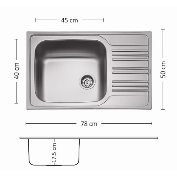 Мивка BOWL BB 78.1 SI