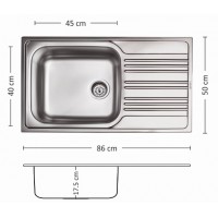 Мивка BOWL BB 86.1 SI
