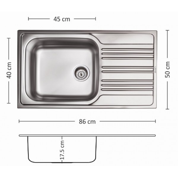 Мивка BOWL BB 86.1 SI