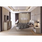 Спален комплект Сити 7090 дъб кота кремона/ кашмир - легло за матрак 160x200 см
