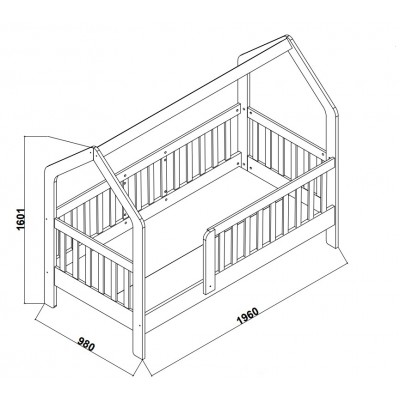 Детско легло къща MY HOUSE за матрак 90x190