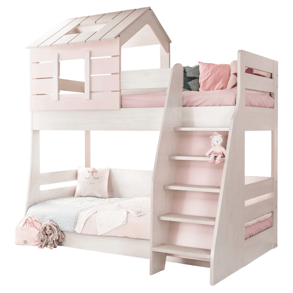 Двуетажно детско легло PINK HOUSE /дясно/