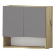 ЛЕО G 15 горен кухненски шкаф с 2 врати, ниша и рафт 800/300/700h
