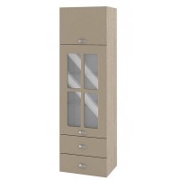 Горен колонен кухненски шкаф витрина Сити МФ-Капучино мат-11-101 40 см