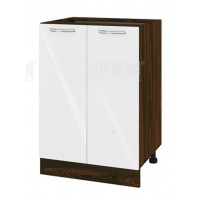 Долен кухненски шкаф с възможност за вграждане на мивка 60 см Сити ВФ-Бяло гланц-05-22