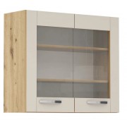 ЛОРЕН G 12 кашмир мат - горен кухненски шкаф с две витрини Ш800