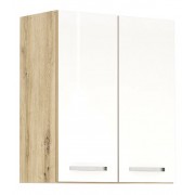 ЛОРЕН G 49 - горен кухненски шкаф с две врати Ш600 бял гланц/ дъб артизан
