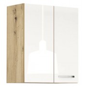 ЛОРЕН G 31 - горен кухненски шкаф за ъгъл с 1 врата Ш600 бял гланц/ дъб артизан