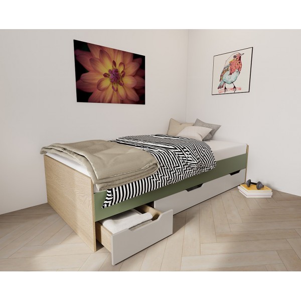 Легло с три чекмеджета Сити 2050 за матрак 90 x 200 см
