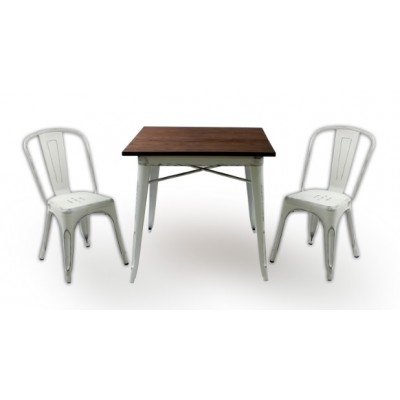 Метална маса KUBO wood antic