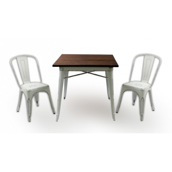 Метална маса KUBO wood antic