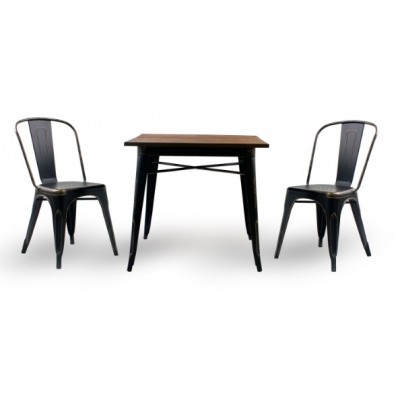 Метална маса KUBO wood antic