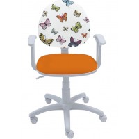 Детски офис стол Smart White Butterfly