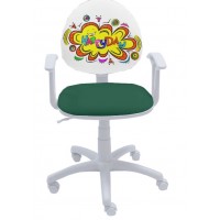 Детски офис стол Smart White Happy Day