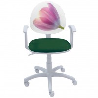 Детски офис стол Smart White Flower
