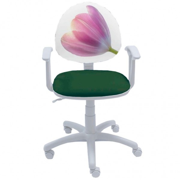 Детски офис стол Smart White Flower