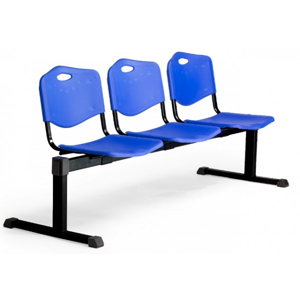 Посетителска пейка Iso - 3 black, plastic